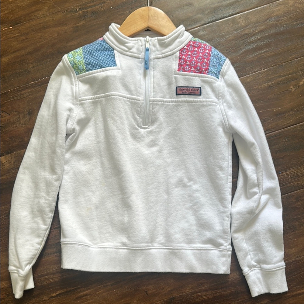 Vineyard Vines White Quarter-Zip Pullover